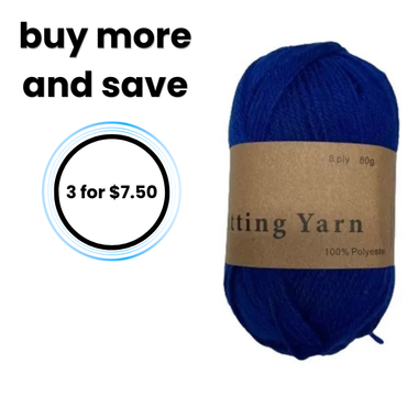 Yarn 80gms 100% Polyester - Royal Blue