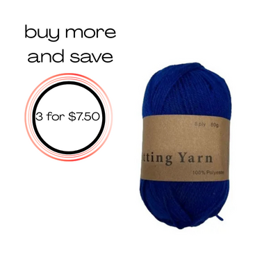 Yarn 80gms 100% Polyester - Royal Blue