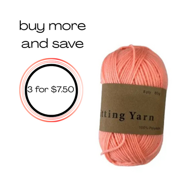 Yarn 80gms 100% Polyester - Salmon Pink