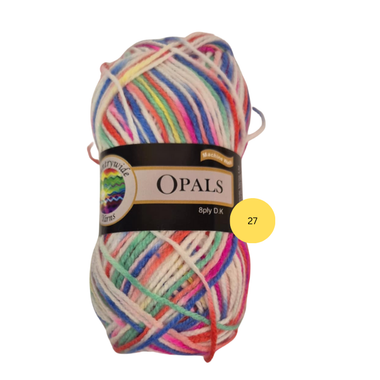 Yarn Opals 27 Multi Bright on White