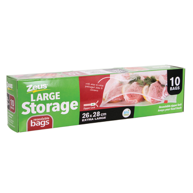 Zeus Storage Bags Zip Lock Large - 10pk