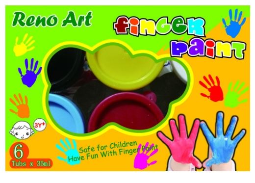 Reno Art Finger Paint 35ml Tubs 6pcs