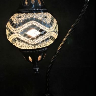 Turkish Mosaic Lamp Swan Neck White