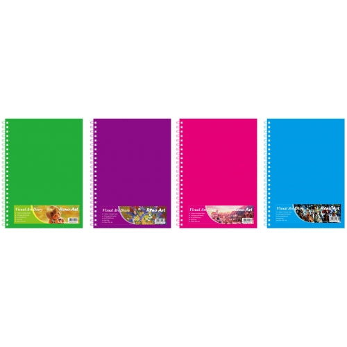 Visual Art Diary A4 - 110gsm Asst Colour Covers