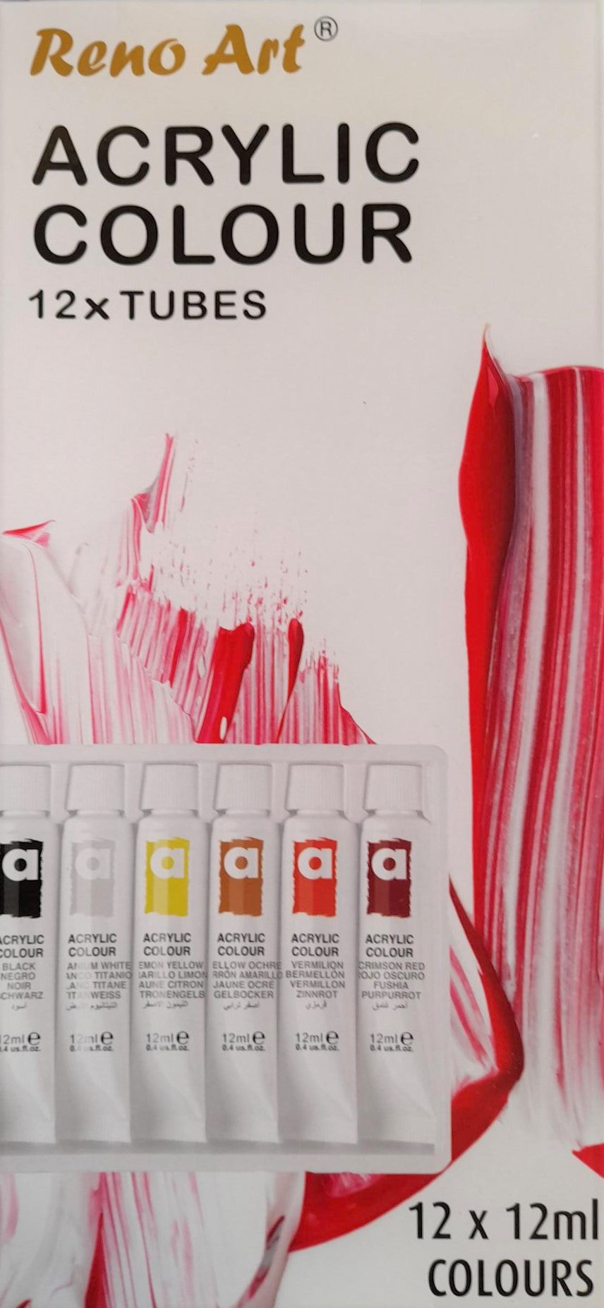 Acrylic Colour Paint 12ml Tube 12pcs