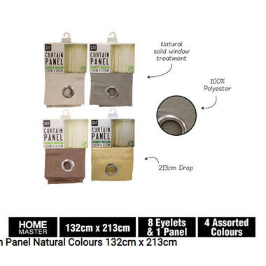 Curtain Panel Natural Colours 132cm x 213cm