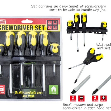 Screwdriver Set In Holder Premium 6pc