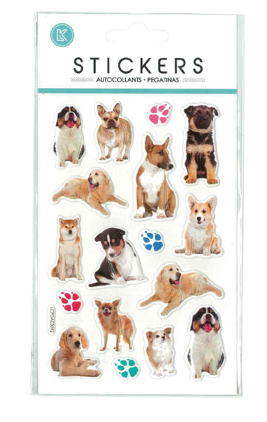 Stickers Dogs Puffy 105x190mm