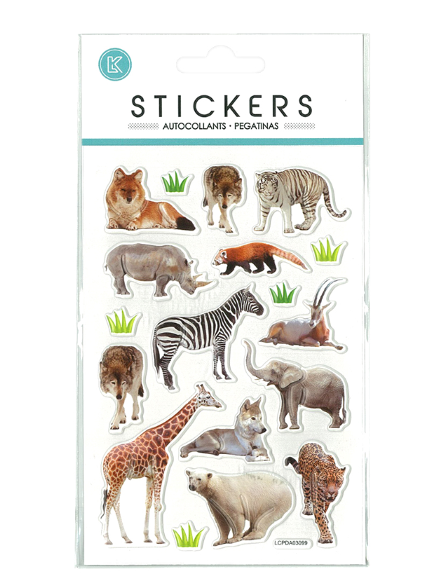 Stickers Wild Animals Puffy 105x190