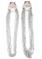 Party Beads 91cm Silver