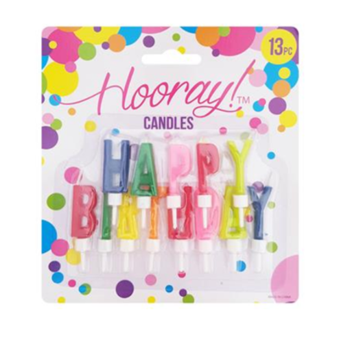 Candle Birthday Lettering w/Holders