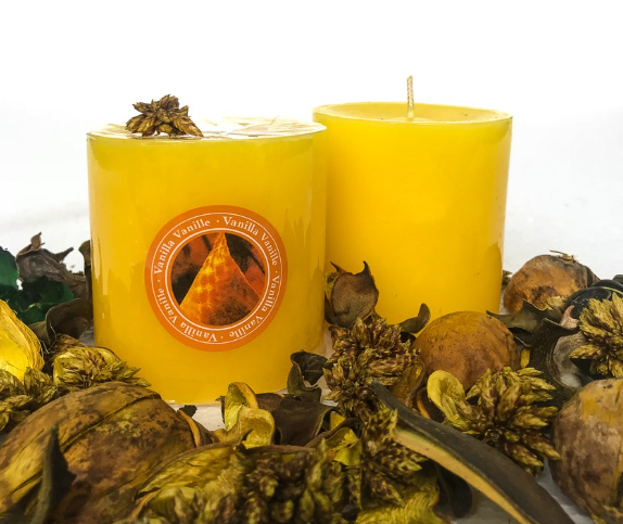 Candle Scented 3x3 Yellow (Vanilla)