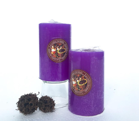 Candle Scented 3x3 Dk.Purple (Lavender)