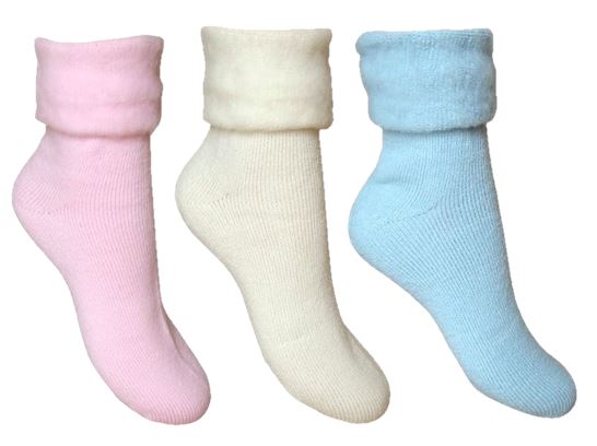 LADIES THERMAL BED SOCKS - ASST COLOURS