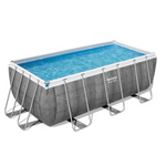 Steel Frame Pool Rectangle Bestway Rattan Look 4.12M x 2.01M x 1.22M