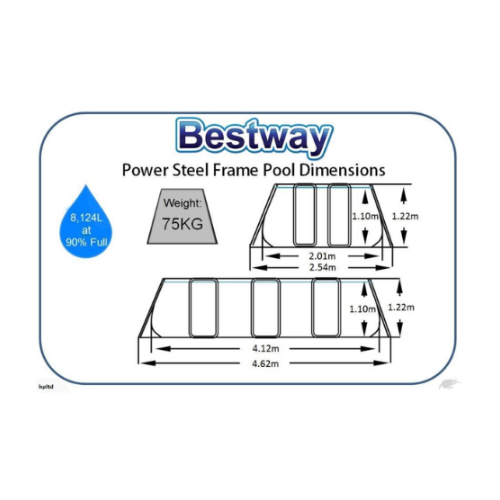 Bestway Power Steel 4.12M x 2.01M x 1.22M Pool Set Rattan Look