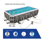 Steel Frame Pool Rectangle Bestway Rattan Look 4.12M x 2.01M x 1.22M