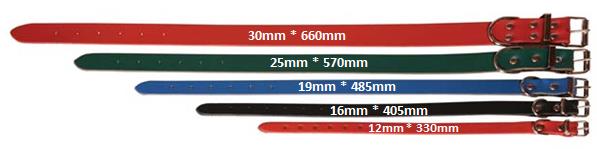COLOURED LEATHER COLLAR 30X660mm RED
