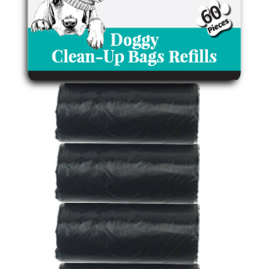 Doggy Clean-Up Refill Bags Plain Black 60pc