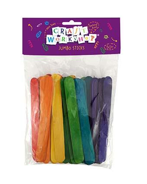 Craft Pop Sticks Jumbo Colour 50pc